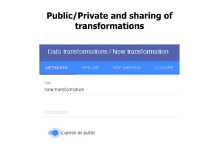 Public/Private and sharing of
transformations
 