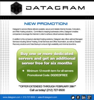 Datagram buy one six month free february 2013 promo