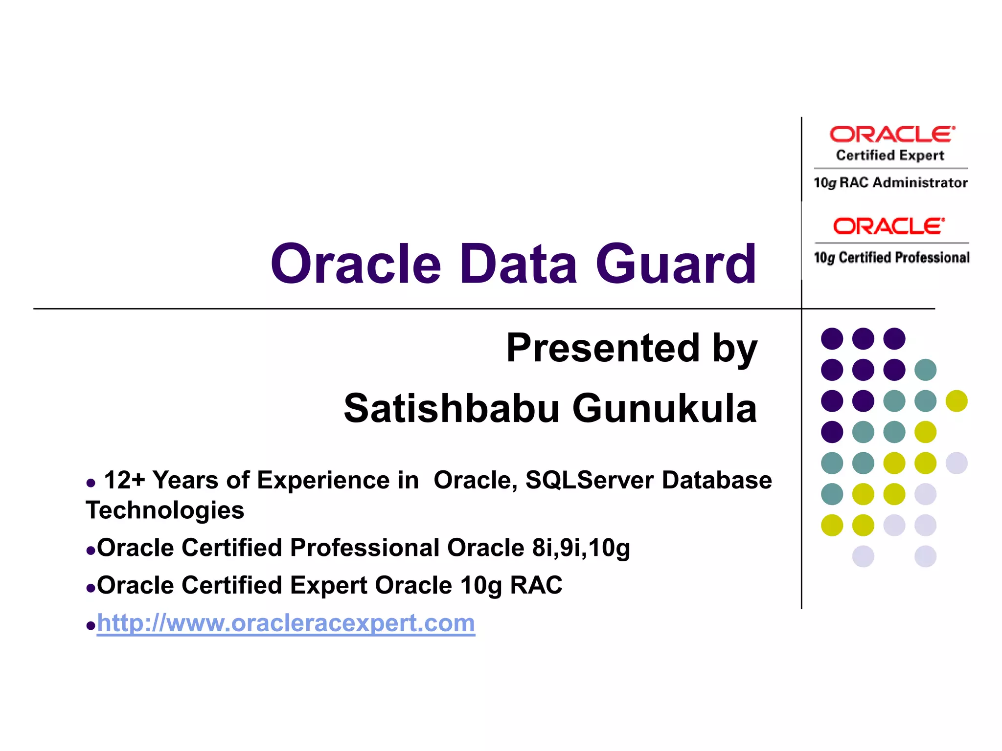 Data Guard Architecture & Setup | PPTX | Databases | Computer Software ...