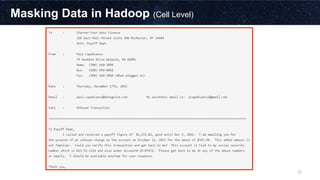 Masking Data in Hadoop (Cell Level)
22	
  
 