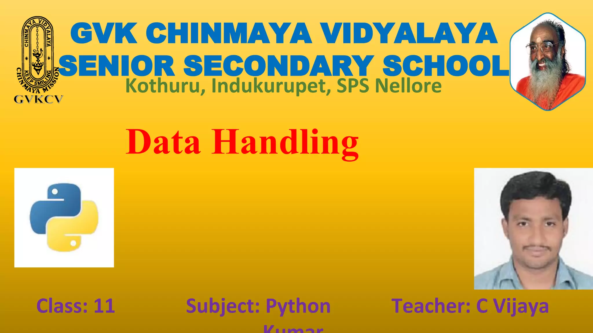 Data handling CBSE PYTHON CLASS 11 | PPT