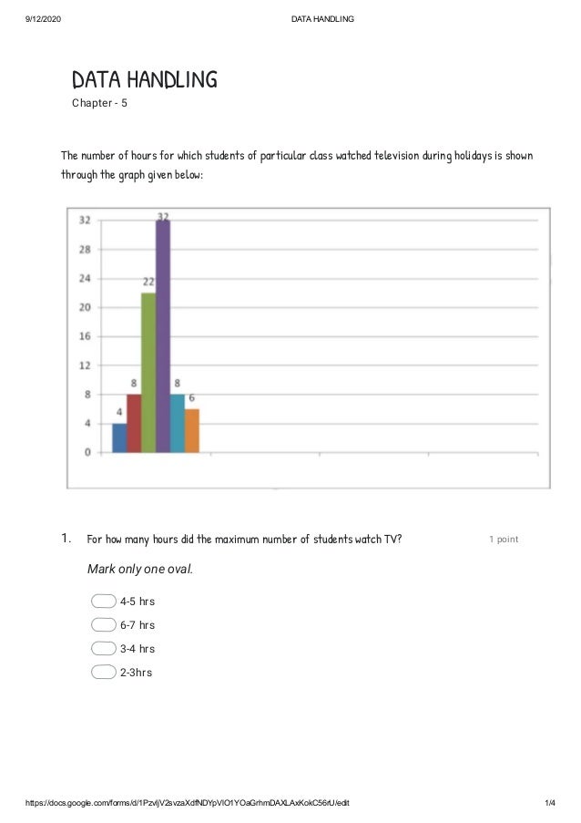 data handling worksheet