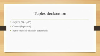 Data handling in python | PPTX | Programming Languages | Computing