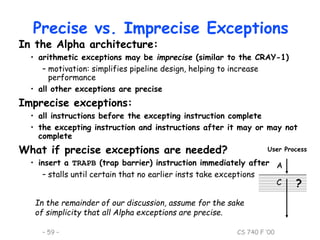 Precise Exceptions Data hazards ppt | PPT