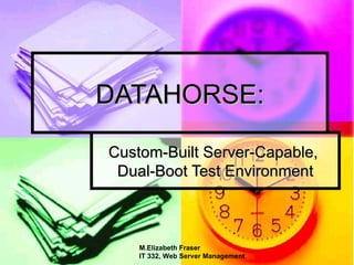 DATAHORSE: Custom-Built Server-Capable,  Dual-Boot Test Environment M.Elizabeth Fraser IT 332, Web Server Management 