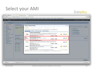 Select your AMI




03/12/2012   Build Your Data Science Platform in the Cloud   40
 