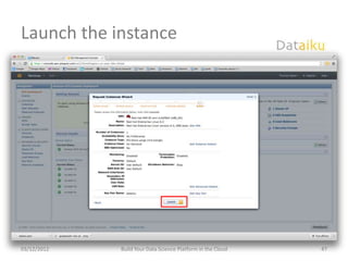 Launch the instance




03/12/2012   Build Your Data Science Platform in the Cloud   47
 
