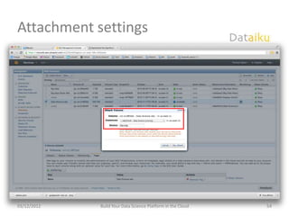Attachment settings




03/12/2012   Build Your Data Science Platform in the Cloud   54
 