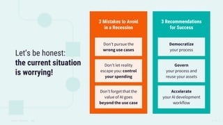 ©2022 DATAIKU, INC [ 16 ]
Let’s be honest:
the current situation
is worrying!
3 Mistakes to Avoid
in a Recession
Don’t pur...