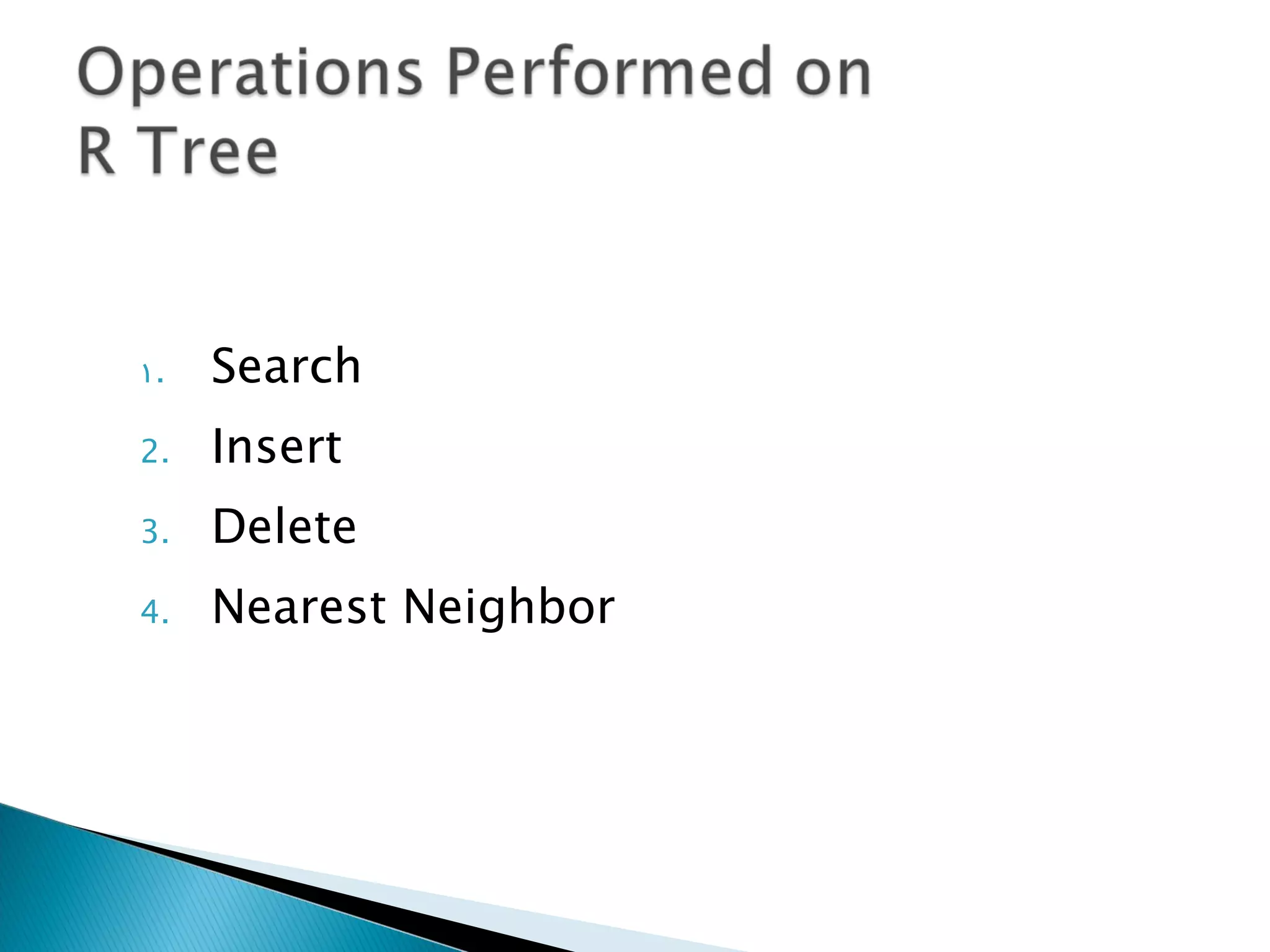 Search Insert Delete Nearest Neighbor 