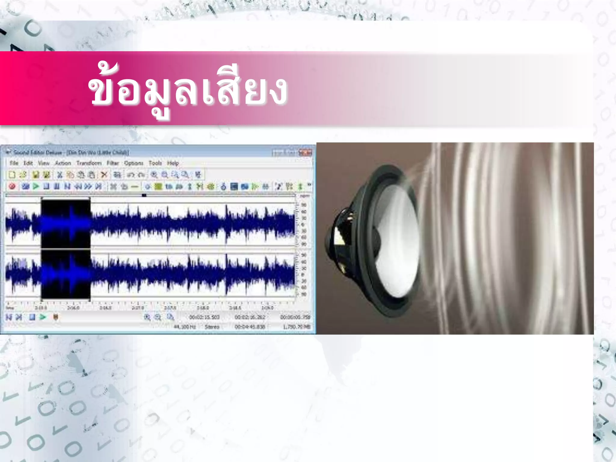 ข้อมูลเสียง 
 