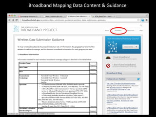 Broadband Mapping Data Content & Guidance
 