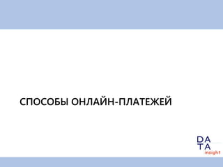 СПОСОБЫ ОНЛАЙН-ПЛАТЕЖЕЙ
 