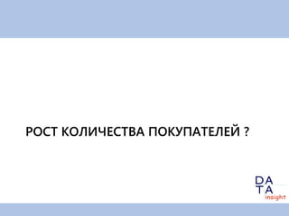 РОСТ КОЛИЧЕСТВА ПОКУПАТЕЛЕЙ ?
 