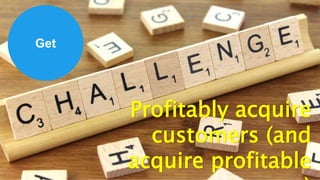 Profitably acquire
customers (and
acquire profitable
Get
 