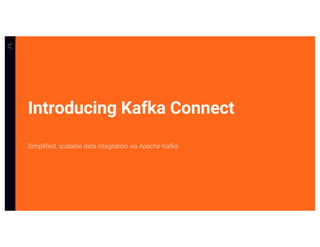 20Confidential
Introducing Kafka Connect
Simplified, scalable data integration via Apache Kafka
 