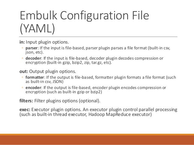 format yaml auto with embulk Data integration
