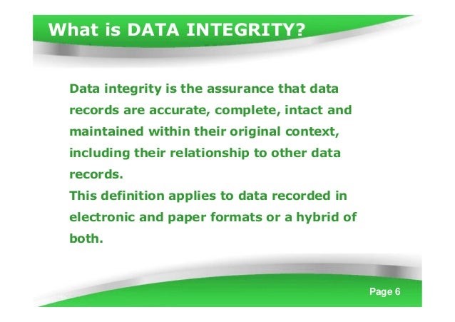 Data integrity
