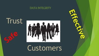 DATA INTEGRITY
Trust
Customers
 