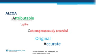 Data integrity cGMP requirements | PPTX