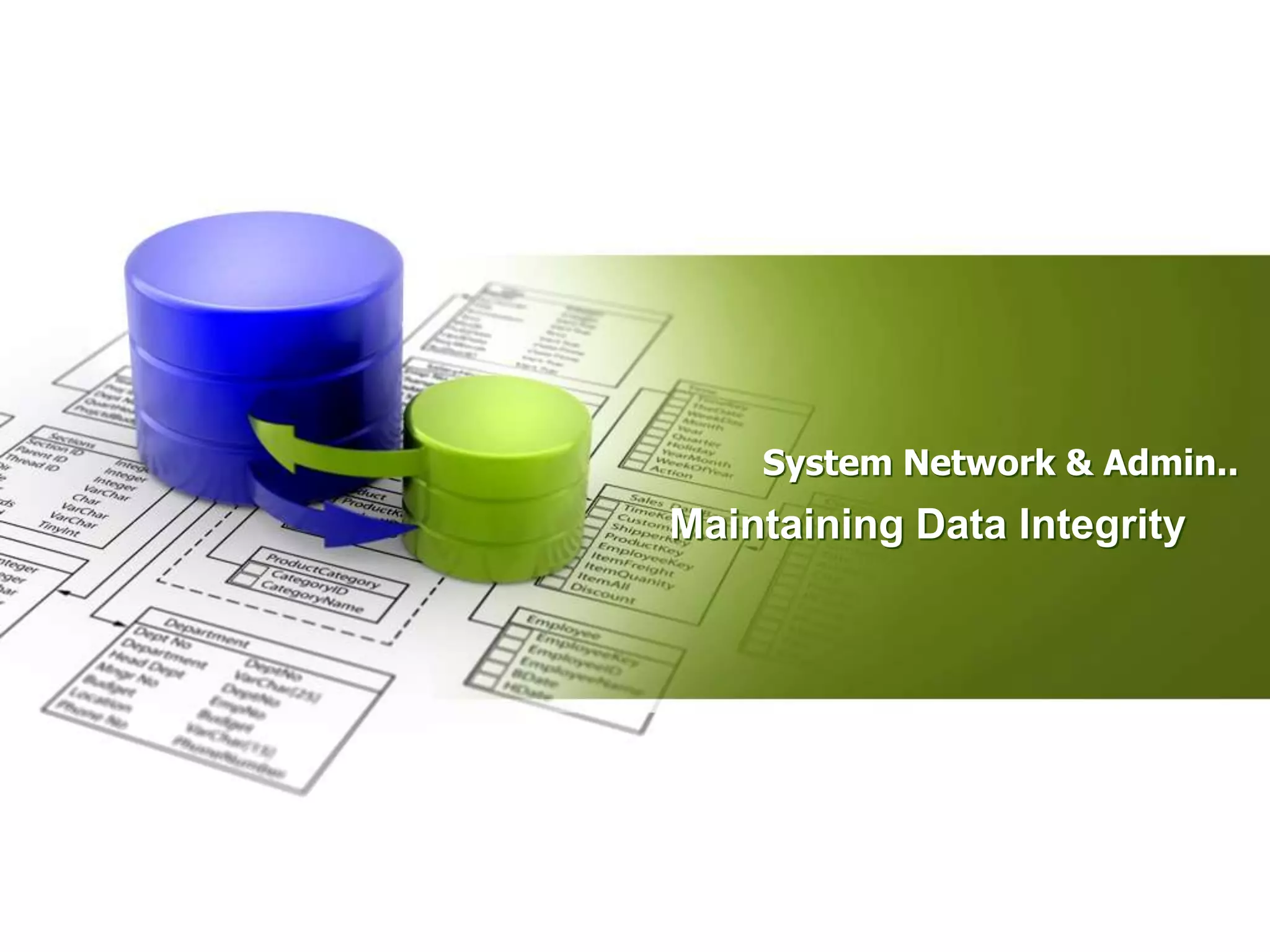 System Network & Admin..
Maintaining Data Integrity
 