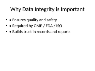 Simple explanation of Data Integrity Clear breakdown of ALCOA ...