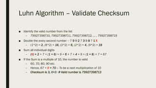 Data Integrity Checks & Lunh Algorithm | PDF