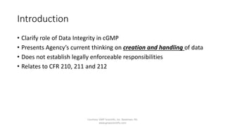 Data Integrity GMP Scientific | PDF
