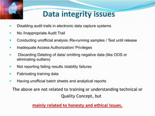 Data Integrity Training by Dr. A. Amsavel | PDF