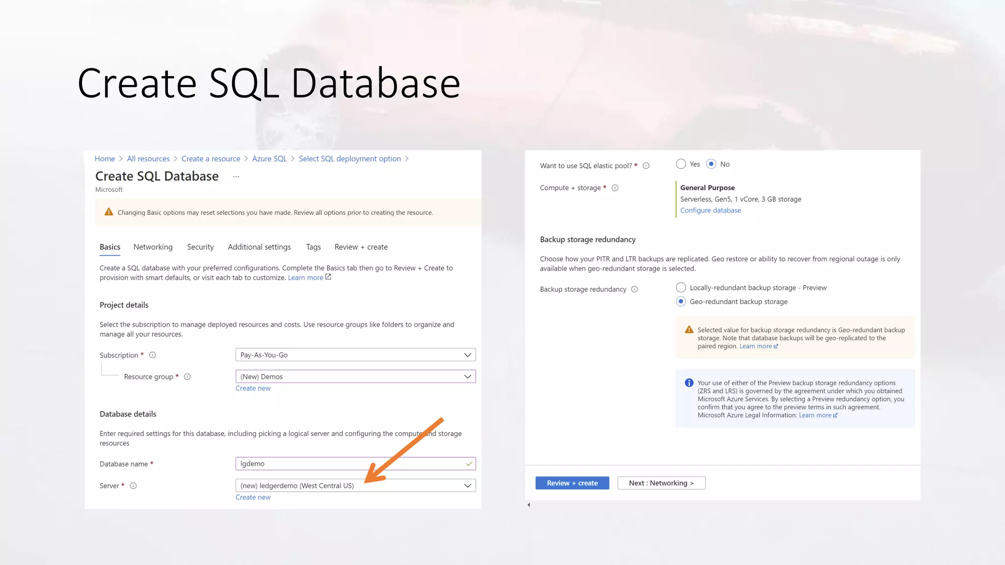 Create SQL Database
 