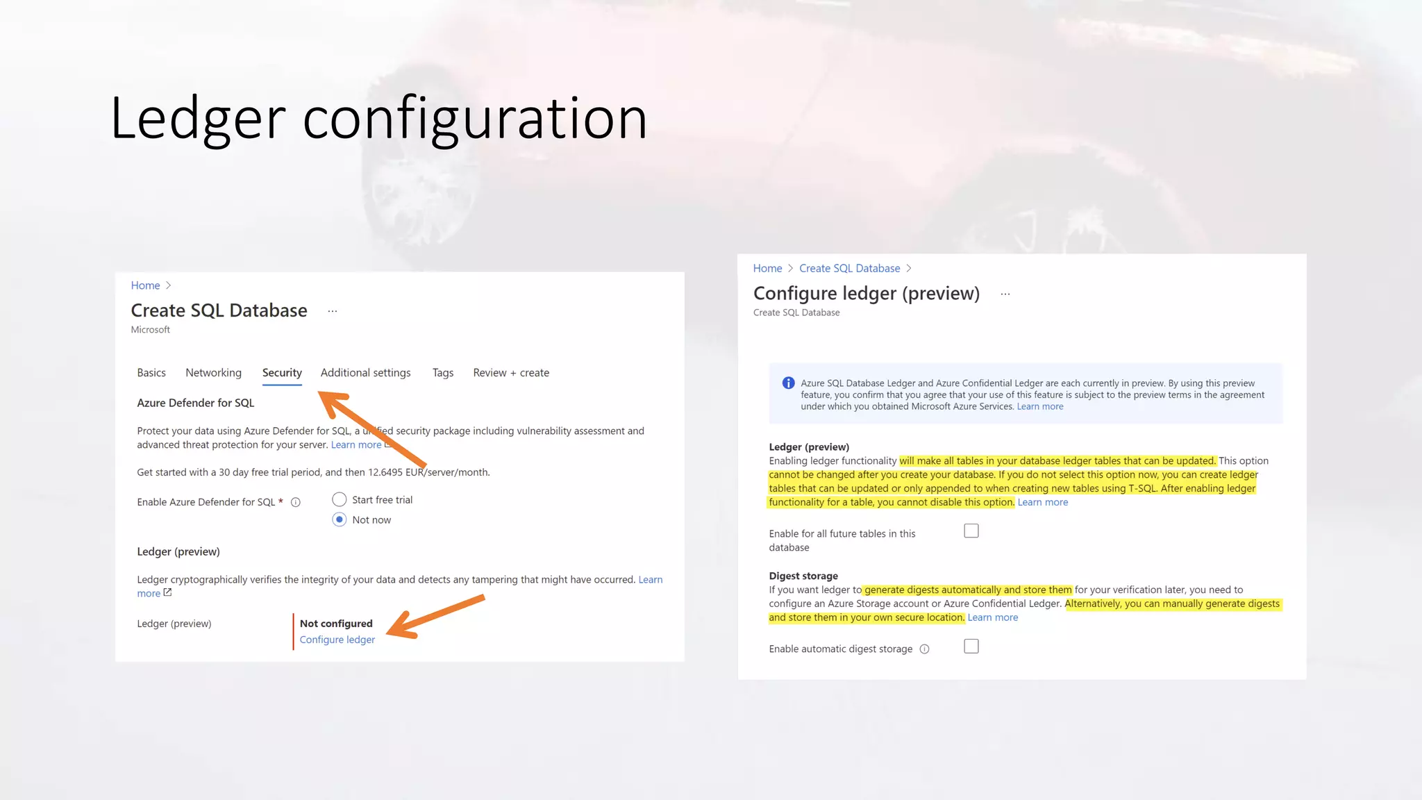 Ledger configuration
 