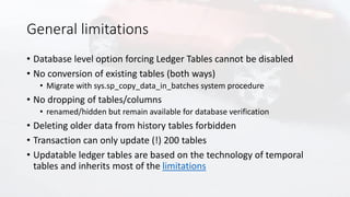 Data Integrity with SQL Database Ledger | PDF