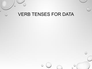 VERB TENSES FOR DATA
 