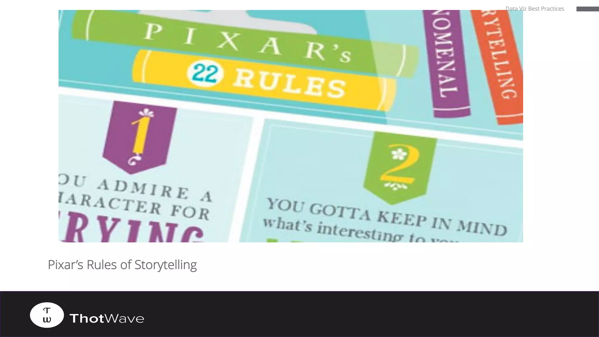 Pixar’s Rules of Storytelling
Data Viz Best Practices
 