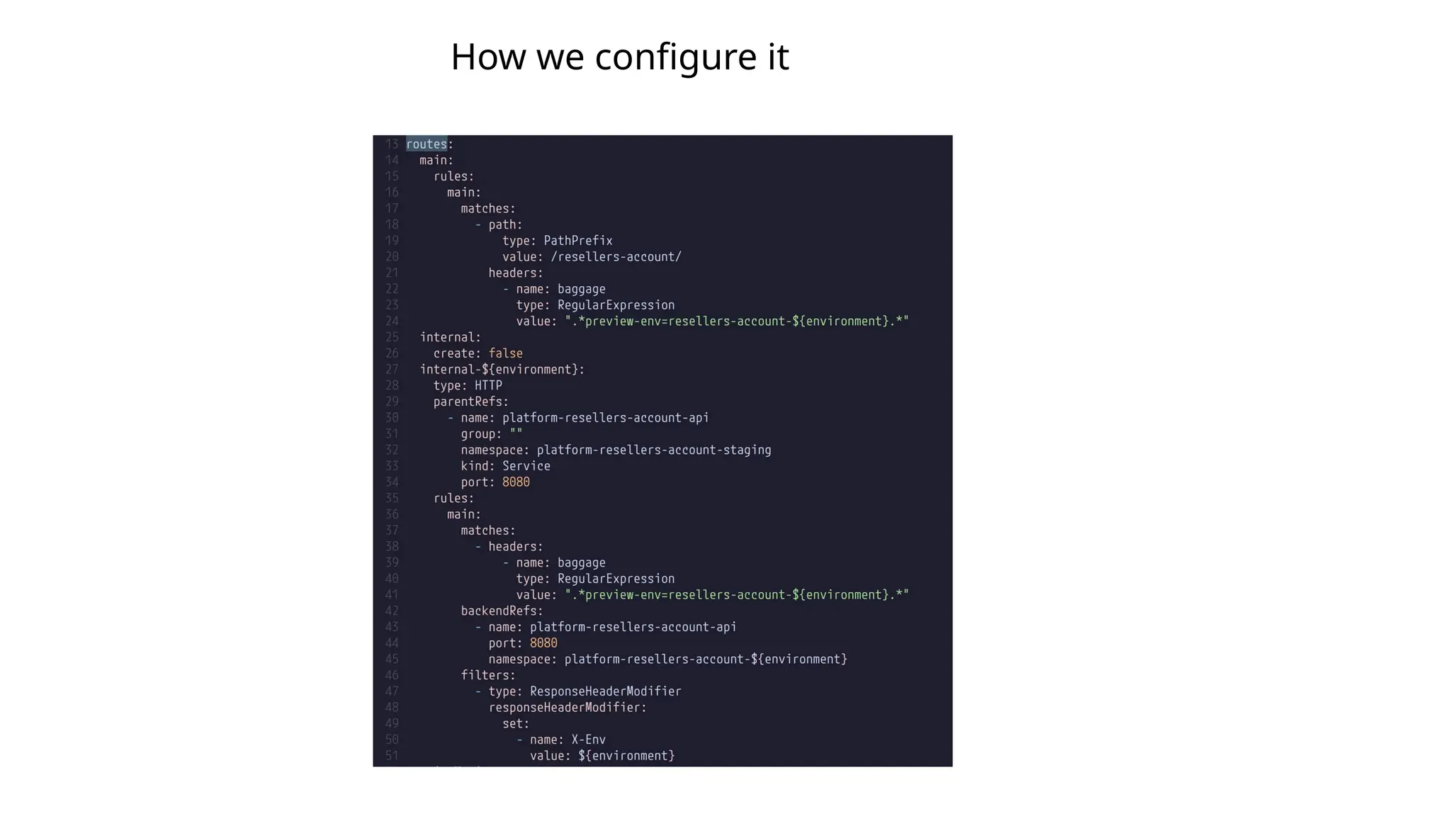 How we configure it
 