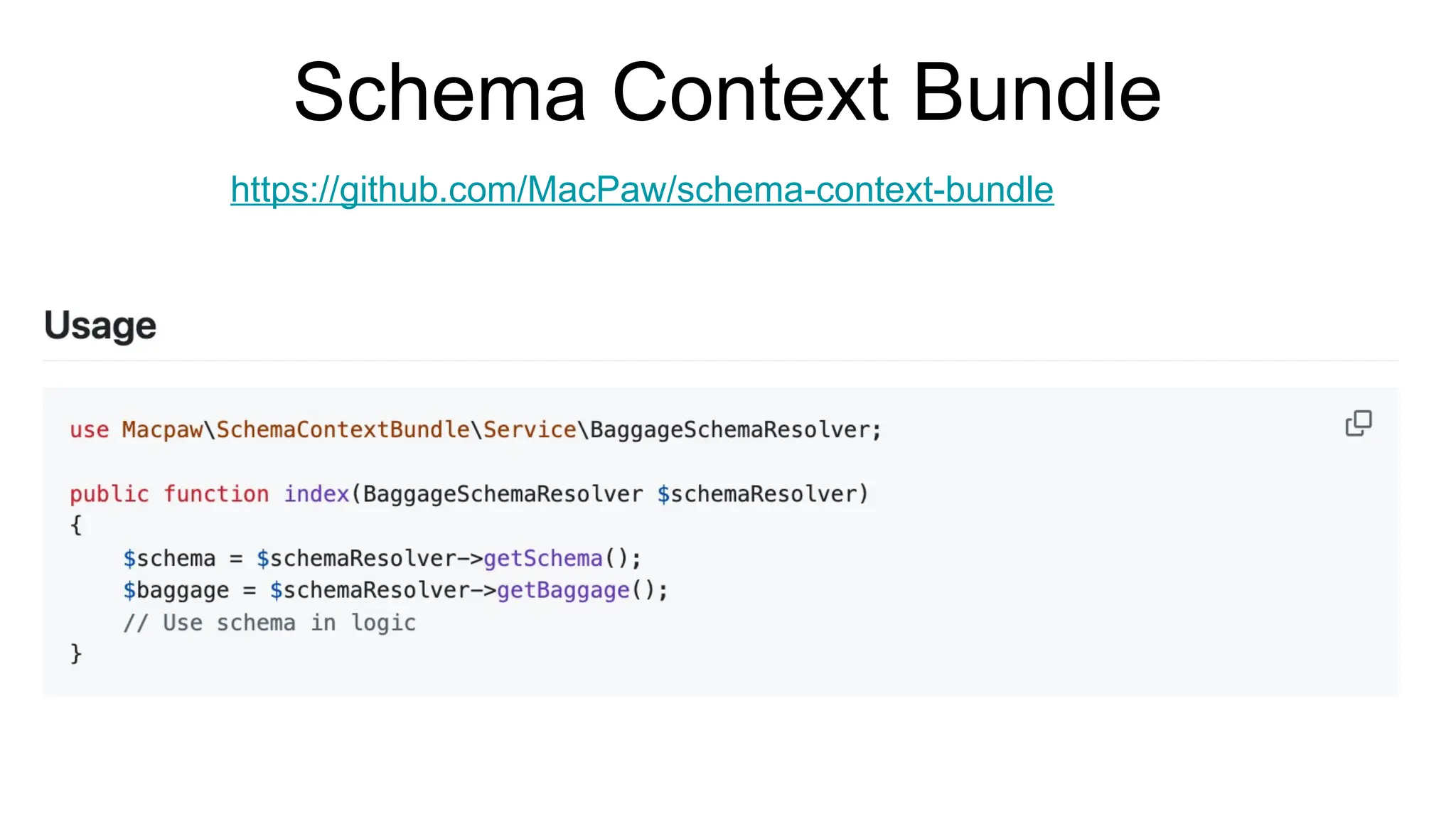 Schema Context Bundle
https://github.com/MacPaw/schema-context-bundle
 