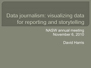 NASW annual meeting
November 6, 2010
David Harris
 
