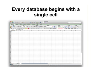 Every database begins with a
single cell

 