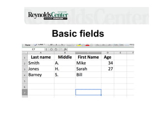 Basic fields

 