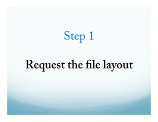 Step 1 
Request the !le layout 
 