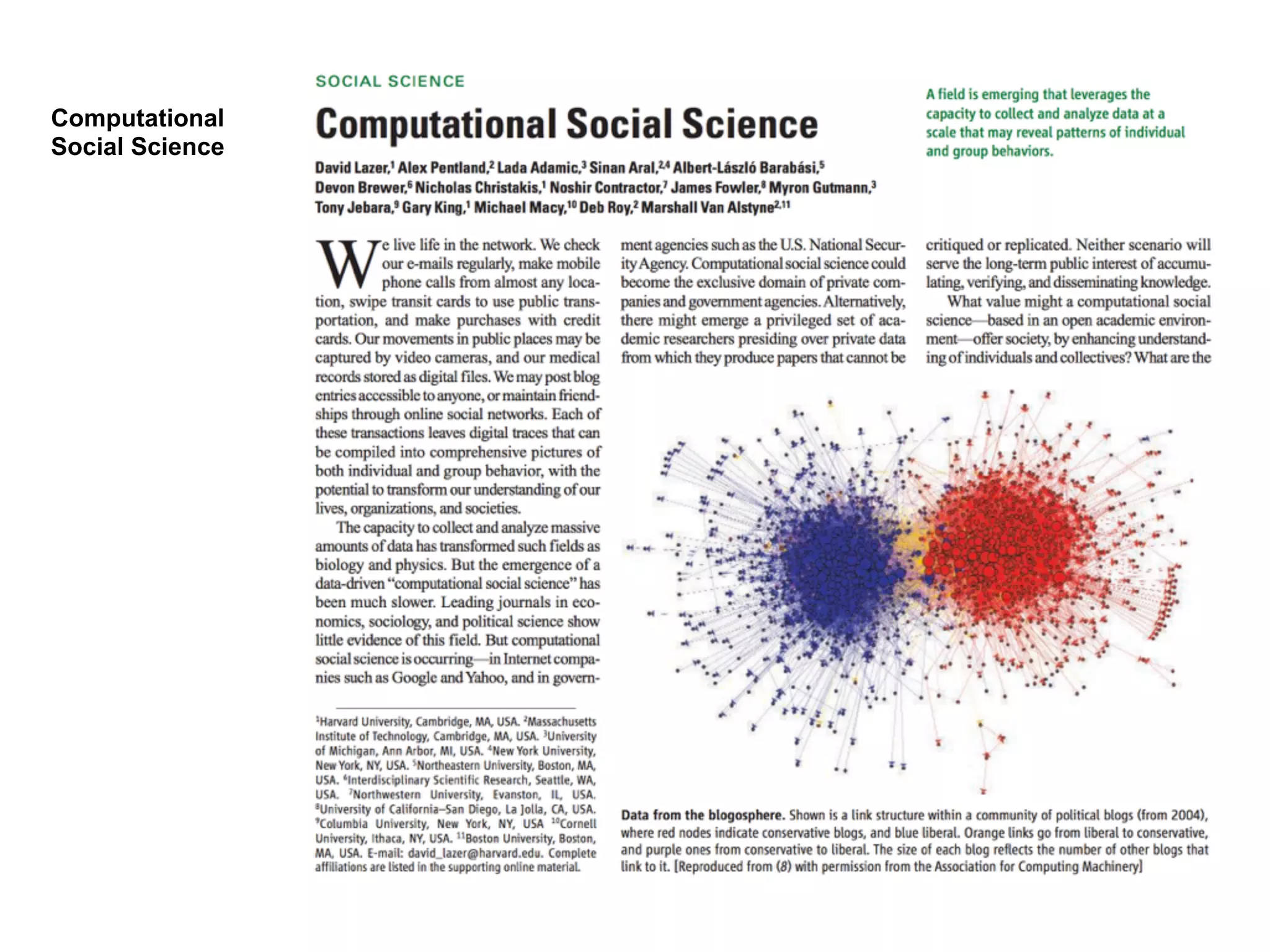 Computational
Social Science
 