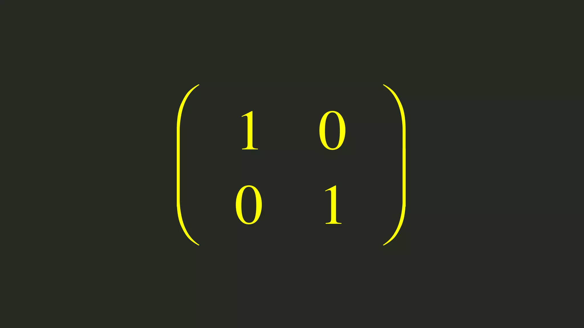 ⎛ 1 0 ⎞
⎜ 0 1 ⎟
⎝
⎠

 