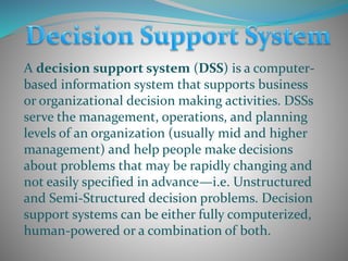 Data knowledge and decision support system | PPTX