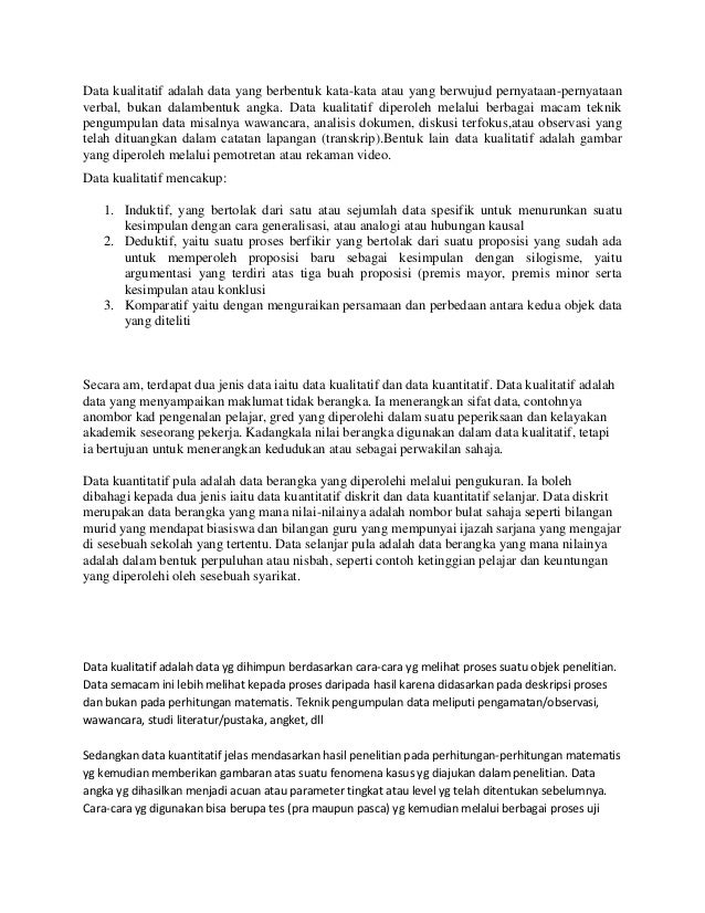 Data Kualitatif Adalah Data Yang Berbentuk Kata Data Kualitatif Adalah Data Yang Berbentuk Kata