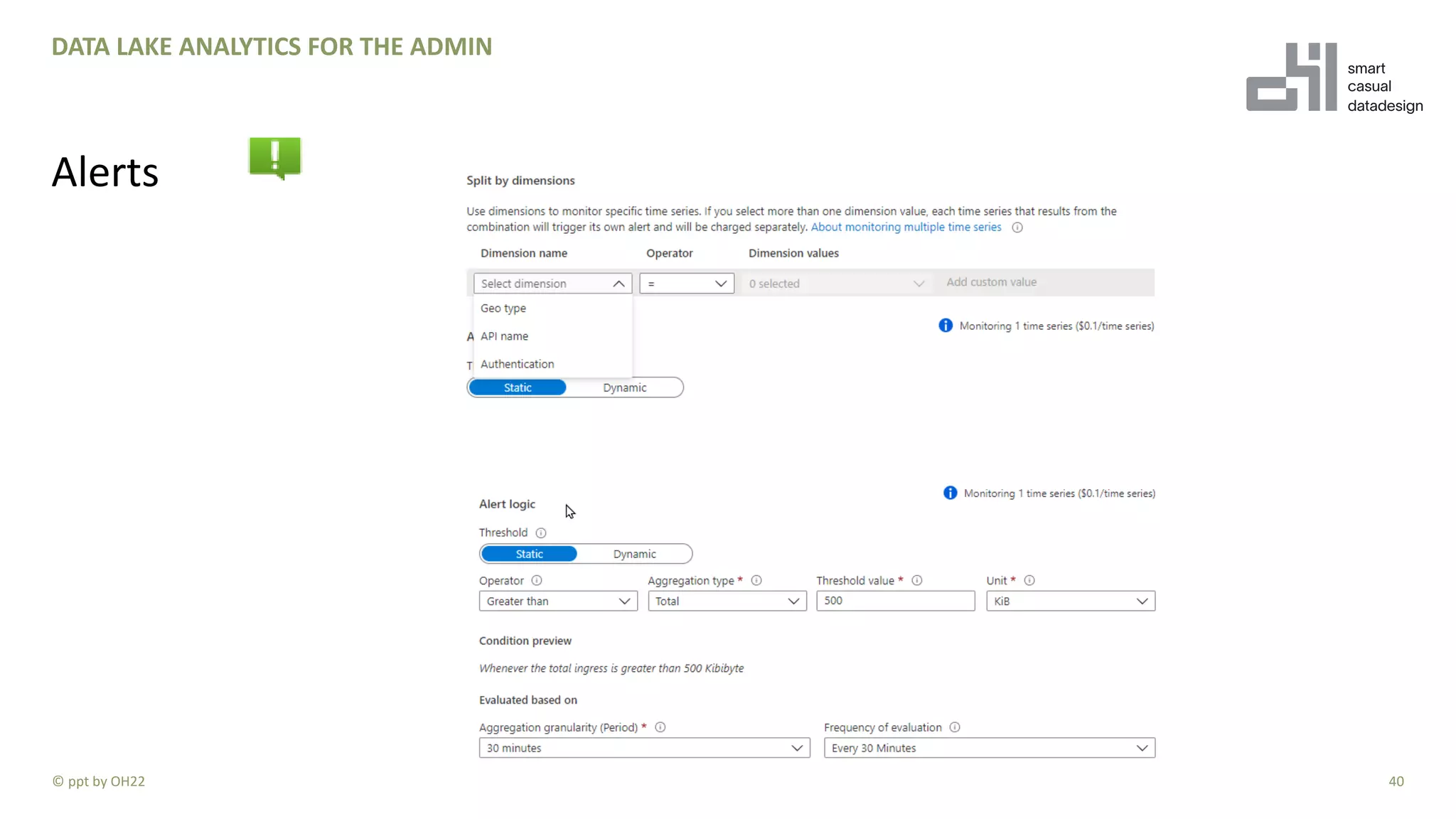 40
DATA LAKE ANALYTICS FOR THE ADMIN
Alerts
© ppt by OH22
 