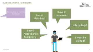 DATA LAKE ANALYTICS FOR THE ADMIN
9© ppt by OH22
I want
Metadata!
I need
Performance
Monitoring!
I have to
create rules!
I must be
alerted!
I rely on Logs!
 