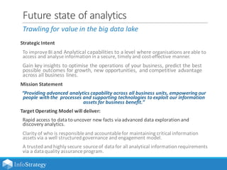 InfoStrategy
Future  state  of  analytics
Strategic  Intent
To  improve  BI  and  Analytical  capabilities  to  a  level  ...