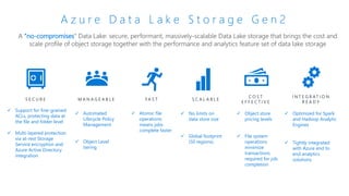 A “no-compromises” Data Lake: secure, performant, massively-scalable Data Lake storage that brings the cost and
scale prof...