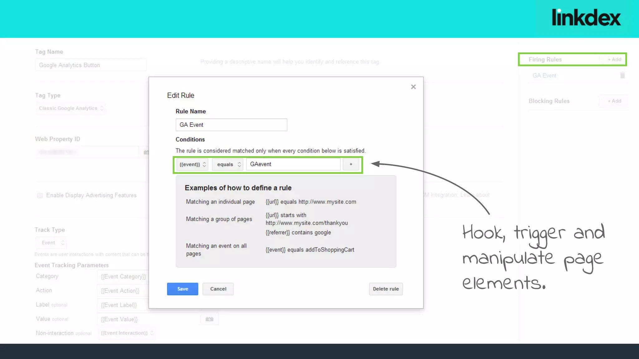 Hook, trigger and
manipulate page
elements.
 