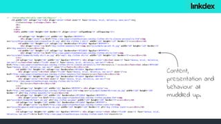 Content,
presentation and
behaviour all
muddled up.
 